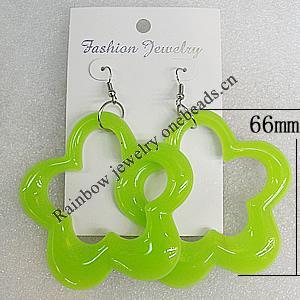 Resin Earring，Flower 66mm, Sold by Group