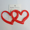Resin Earring，Heart 86x67mm, Sold by Group