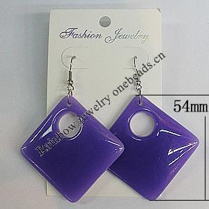 Resin Earring，Diamond 54mm, Sold by Group