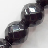 Non-Magnetic Hematite Beads, Faceted Round, 6mm, Hole:about 0.6mm, Sold per 16-Inch Strand