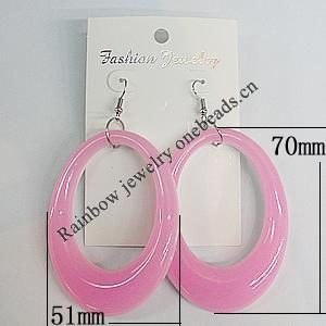 Resin Earring，Hollow Oval 70x51mm, Sold by Group