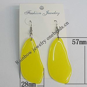 Resin Earring，57x28mm, Sold by Group