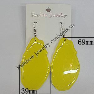 Resin Earring，69x39mm, Sold by Group