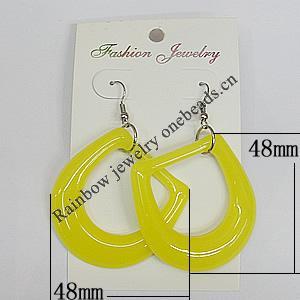 Resin Earring，48x48mm, Sold by Group