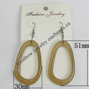 Resin Earring，51x30mm, Sold by Group