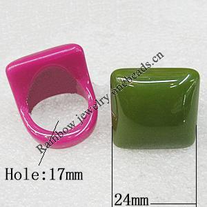 Resin Rings, Square 24mm Hole:17mm, Sold by PC