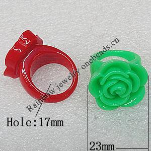 Resin Rings, Flower 23mm Hole:17mm, Sold by PC