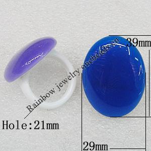 Resin Rings, Flat Oval 39x29mm Hole:21mm, Sold by PC
