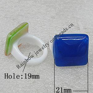 Resin Rings, Square 21mm Hole:19mm, Sold by PC