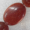 Gold Sand Stone Beads, Flat Oval, 18x15mm, Hole:Approx 1.5mm, Sold per 15.7-inch Strand