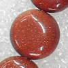 Gold Sand Stone Beads, Flat Round, 12mm, Hole:Approx 1.5mm, Sold per 15.7-inch Strand