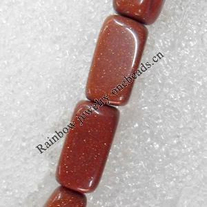 Gold Sand Stone Beads, Rectangle, 8x13mm, Hole:Approx 1mm, Sold per 15.7-inch Strand