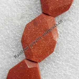Gold Sand Stone Beads, Polygon, 20x27mm, Hole:Approx 1.5mm, Sold per 15.7-inch Strand