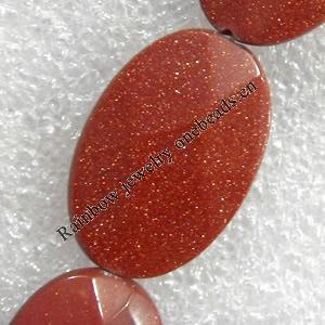 Gold Sand Stone Beads, Faceted Flat Oval, 20x30mm, Hole:Approx 1.5mm, Sold per 15.7-inch Strand