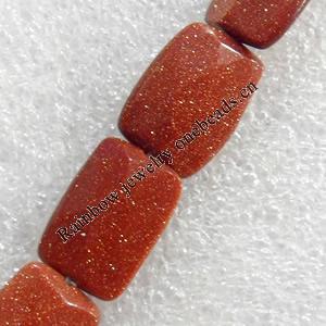 Gold Sand Stone Beads, Rectangle, 13x18mm, Hole:Approx 1.5mm, Sold per 15.7-inch Strand