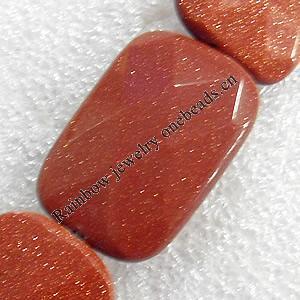 Gold Sand Stone Beads, Faceted Rectangle, 20x30mm, Hole:Approx 1.5mm, Sold per 15.7-inch Strand