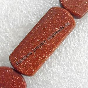 Gold Sand Stone Beads, Rectangle, 15x40mm, Hole:Approx 1.5mm, Sold per 15.7-inch Strand