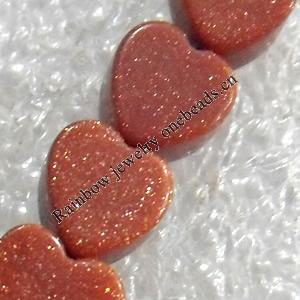 Gold Sand Stone Beads, Heart, 10mm, Hole:Approx 1.5mm, Sold per 15.7-inch Strand