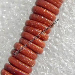 Gold Sand Stone Beads, Flat Round, 2x6mm, Hole:Approx 1mm, Sold per 15.7-inch Strand