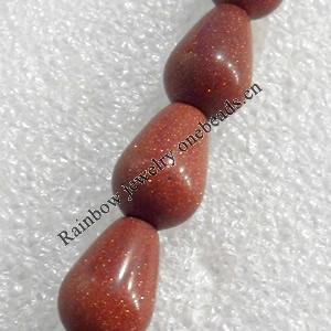Gold Sand Stone Beads, Teardrop, 10x14mm, Hole:Approx 1.5mm, Sold per 15.7-inch Strand
