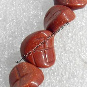 Gold Sand Stone Beads, 16mm, Hole:Approx 1.5mm, Sold per 15.7-inch Strand