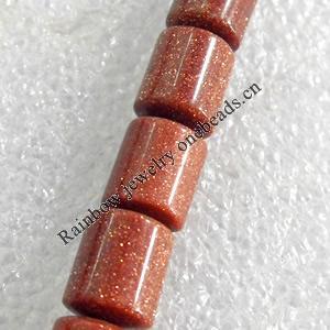 Gold Sand Stone Beads, Tube, 8x10mm, Hole:Approx 1.5mm, Sold per 15.7-inch Strand