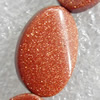 Gold Sand Stone Beads, Flat Oval, 13x18mm, Hole:Approx 1.5mm, Sold per 15.7-inch Strand