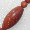 Gold Sand Stone Beads, Oval, 12x26mm, Hole:Approx 1.5mm, Sold per 15.7-inch Strand