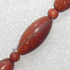 Gold Sand Stone Beads, Oval, 12x26mm, Hole:Approx 1.5mm, Sold per 15.7-inch Strand