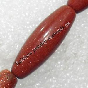 Gold Sand Stone Beads, Oval, 10x30mm, Hole:Approx 1.5mm, Sold per 15.7-inch Strand