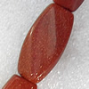 Gold Sand Stone Beads, Faceted Twist Rectangle, 15x30mm, Hole:Approx 1.5mm, Sold per 15.7-inch Strand