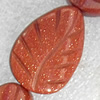 Gold Sand Stone Beads, Leaf, 18x25mm, Hole:Approx 1.5mm, Sold per 15.7-inch Strand