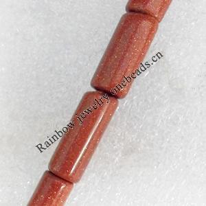 Gold Sand Stone Beads, Tube, 10x20mm, Hole:Approx 1.5mm, Sold per 15.7-inch Strand