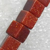Gold Sand Stone Beads, Cube, 6mm, Hole:Approx 1mm, Sold per 15.7-inch Strand