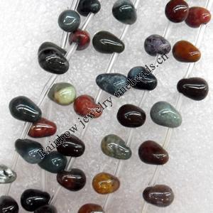India Agate Beads, Teardrop, 7x9mm, Hole:Approx 1mm, Sold per 15.7-inch Strand