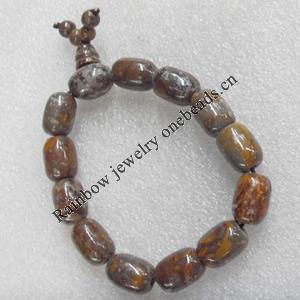 Gemstone Bracelet, Drum, 11x14mm, Length Approx:11cm, Sold by Strand