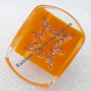 Resin Ring, 27x38mm, Sold by Dozen