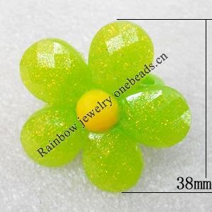 Resin Ring, Flower, 38mm, Sold by Dozen