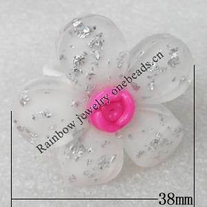 Resin Ring, Flower, 38mm, Sold by Dozen