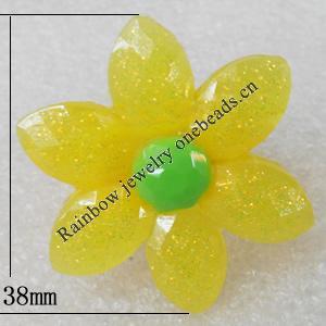 Resin Ring, Flower, 38mm, Sold by Dozen