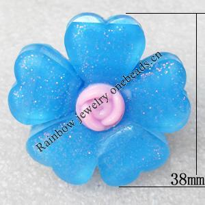 Resin Ring, Flower, 38mm, Sold by Dozen