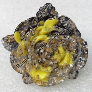 Resin Ring, Flower, 41x38mm, Sold by Dozen