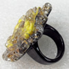 Resin Ring, Flower, 41x38mm, Sold by Dozen