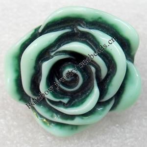 Resin Ring, Flower, 32x36mm, Sold by Dozen