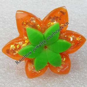 Resin Ring, Flower, 35mm, Sold by Dozen