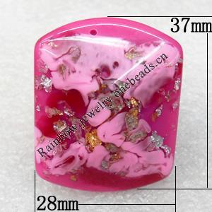 Resin Ring, Rectangle, 28x37mm, Sold by Dozen