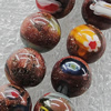Gold Sand Millefiori Glass Beads, Round 10mm Hole:1.5mm, Sold per 16-Inch Strand
