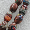 Gold Sand Millefiori Glass Beads, Oval 8x12mm Hole:1mm, Sold per 16-Inch Strand