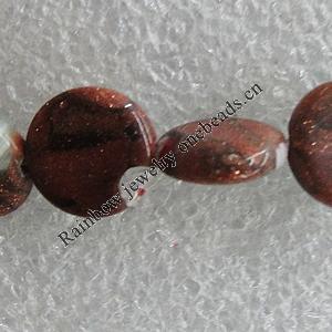 Gold Sand Millefiori Glass Beads, Flat Round 12mm Hole:1mm, Sold per 16-Inch Strand