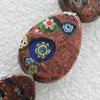 Gold Sand Millefiori Glass Beads, Teardrop 28x20mm Hole:2mm, Sold by Bag